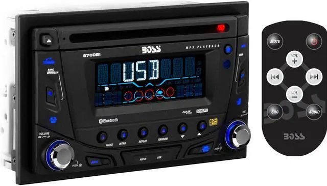Alt view image 5 of 12 - BOSS AUDIO 870DBI Double-DIN MP3 Player Receiver, Bluetooth, Detachable Front Panel, Wireless Remote