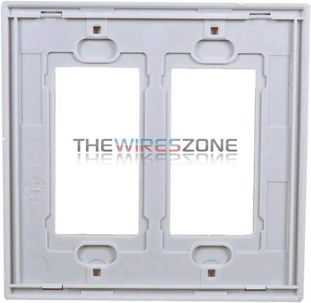 Main image of 2-Gang Screwless Decorator Wall Plates GFCI Rocker Switch Outlet White (Pair)