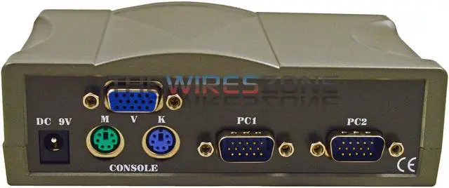 Alt view image 2 of 7 - 2 Port VGA Auto KVM Switch Adapter Box for Keyboard PC Video Monitor Mouse