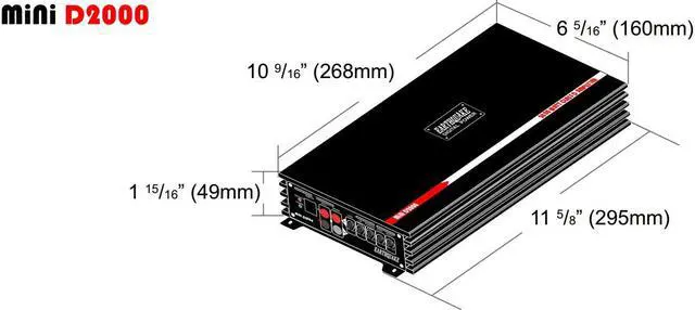 Alt view image 2 of 7 - Earthquake Sound Mini D2000 2nd Gen Mono Block Class D 2000 Watts Car Amplifier