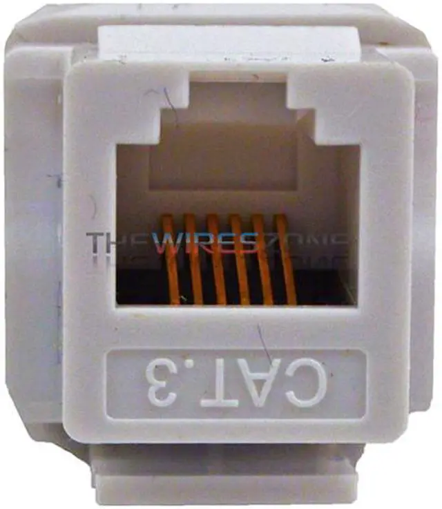 Alt view image 2 of 4 - 6P6C White RJ11 CAT3 Telephone Network Keystone Jack Insert for Wall Plate 10/pk