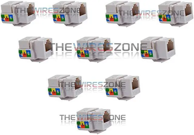 Main image of 6P6C White RJ11 CAT3 Telephone Network Keystone Jack Insert for Wall Plate 10/pk
