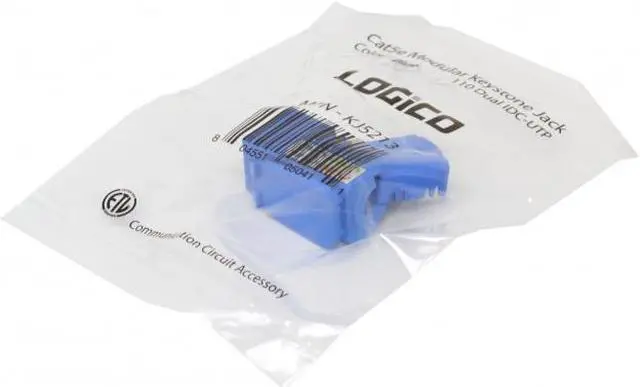 Alt view image 2 of 10 - Keystone Jack CAT5E Blue Network Ethernet 110 Punchdown 8P8C RJ45 (50/Pack)