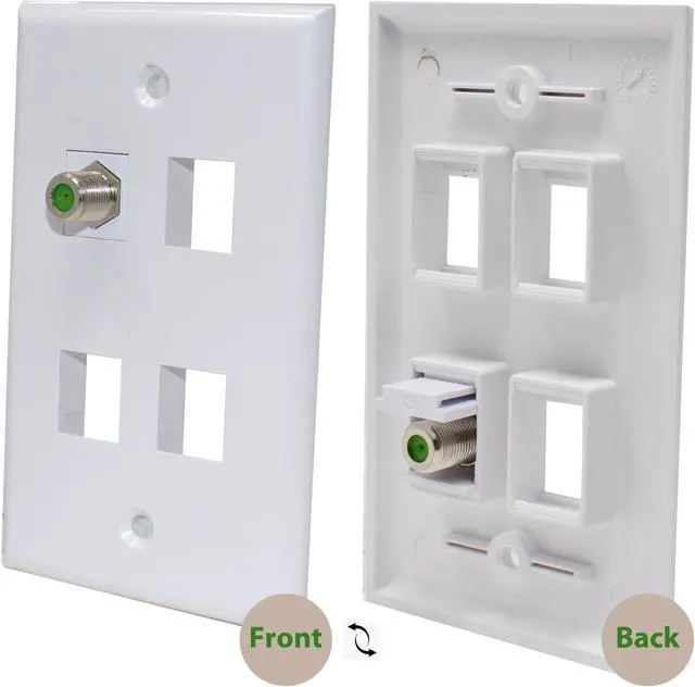 Alt view image 4 of 4 - 4G Snap-In F Type Coax RG6 RG59 Insert Keystone Connector Modular Coupler 5/pk