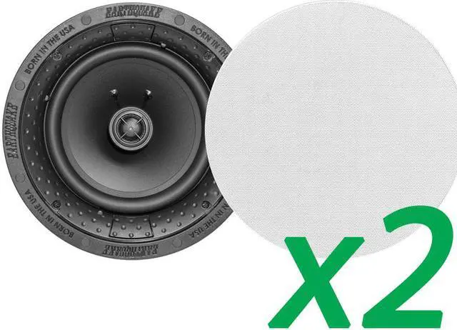 Main image of Earthquake Sound 2-Pairs R800 8" In Ceiling Speakers w/ Magnetic Paintable Grill