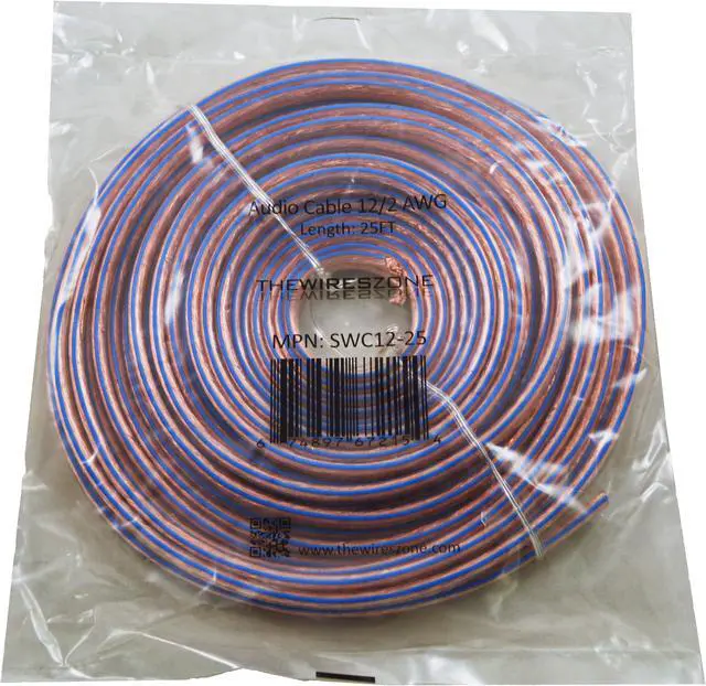 Alt view image 3 of 6 - Car Home Audio Speaker Wire Transparent Clear Cable 12AWG 25ft 12/2 Gauge