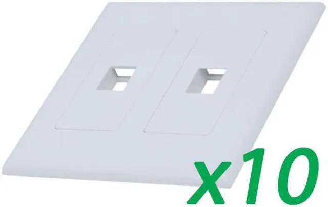 Main image of 10X White 1-Gang Screwles Decora Wall Plate Cover w/ 1-Port Keystone Jack Insert