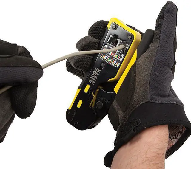 Alt view image 5 of 20 - KLEIN TOOLS VDV226-110 6 3/32 in Ratchet Crimper CAT3, CAT6/6A