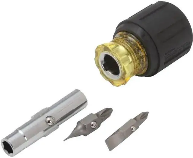 Alt view image 2 of 5 - Klein Tools 32561 Stubby Screwdriver Nut Driver 6-in-1 Multi-Bit Tool