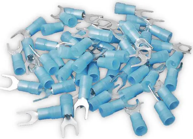 Alt view image 3 of 3 - Install Bay BNST10  Blue Nylon Spade Terminals 16-14 Gauge #10 Stud - 100-Pack