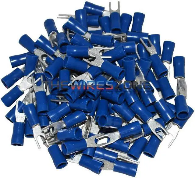 Alt view image 3 of 7 - The Install Bay BVST6 Blue Vinyl 16-14 Gauge #6 Spade Terminal (100/pack)