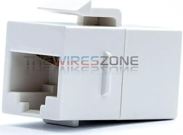 Main image of White RJ45 Female to Female UTP CAT5e CAT6 Keystone Jack Inline Coupler (1/pack)