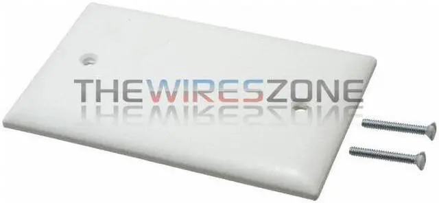 Alt view image 4 of 5 - Single Gang Plastic White Electric Box Blank Face Wall Plate Cover (1/pk) 1-Gang