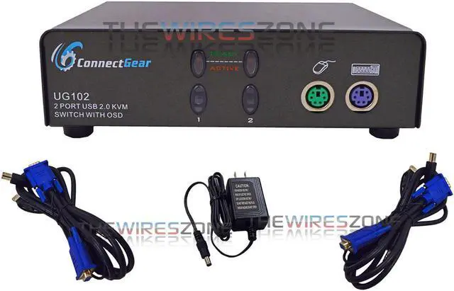Alt view image 5 of 7 - ConnectGear UG102 2-Port Audio KVM Switch