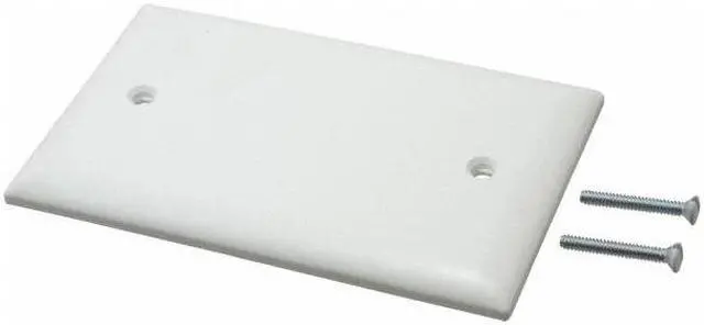 Alt view image 3 of 5 - Single Gang Plastic White Electric Box Blank Face Wall Plate Cover (1/pk) 1-Gang
