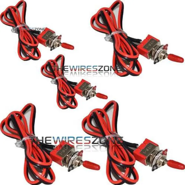 Alt view image 2 of 5 - MTS-1 Heavy Duty Pre Wired 6A 12VDC On/Off Toggle Switch Control 6 Amp (5/pack)