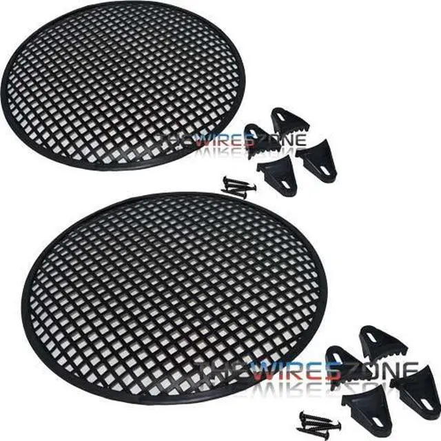 Alt view image 6 of 12 - 12" Steel Speaker/Subwoofer Woofer Waffle Mesh Grille w/ Clips & Screws (pair)