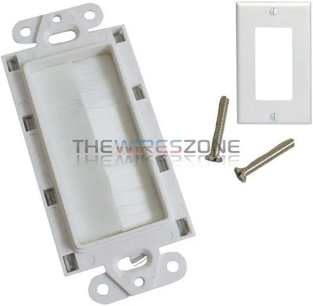 Alt view image 3 of 5 - White Plastic Single Gang Decora Style Home Office Wall Face Plate 1-Gang (1/pk)