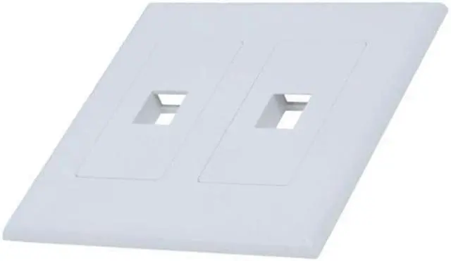 Alt view image 3 of 4 - White 2-Gang Screwless Decora Wall Plate Cover with 1-Port Keystone Jack Insert