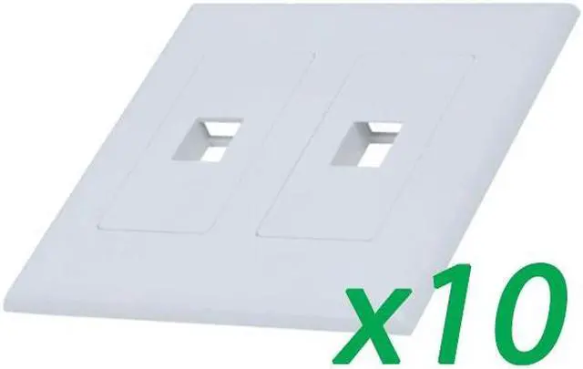 Alt view image 3 of 5 - 10X White 1-Gang Screwles Decora Wall Plate Cover w/ 1-Port Keystone Jack Insert