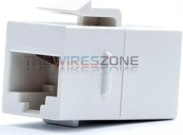 Alt view image 3 of 4 - White RJ45 Female to Female UTP CAT5e CAT6 Keystone Jack Inline Coupler (1/pack)