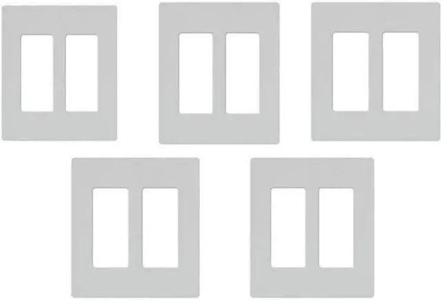 Alt view image 5 of 6 - 2-Gang Screwless Decorator Wall Plates GFCI Rocker Switch Outlet White (10/Pack)