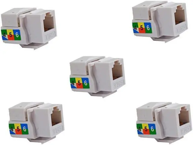 Alt view image 3 of 4 - 6P6C White RJ11 CAT3 Telephone Network Keystone Jack Insert for Wall Plate 10/pk