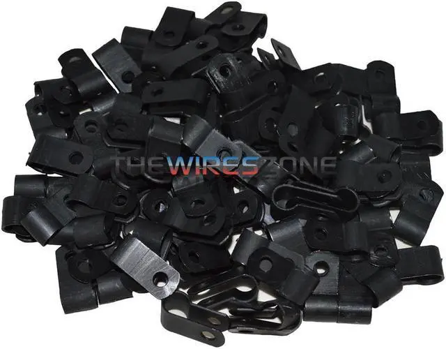 Alt view image 4 of 5 - The Install Bay BCC14 Black 1/4' Cable Clamps (100/pack)
