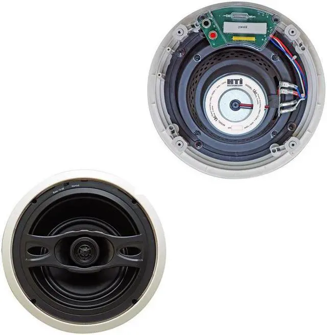 Alt view image 6 of 6 - White 2-Way 6.5" 100 Watt 6 Ohms In-Ceiling Tilted Home Theater Speaker (pair)