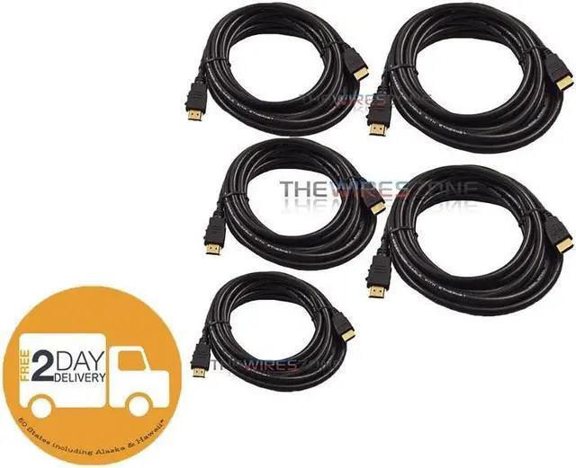 Alt view image 3 of 3 - Male HDMI to HDMI 9ft AV Cable w/ Ethernet for HDTV DVD PC 1080p 1080i 4K (5/pk)