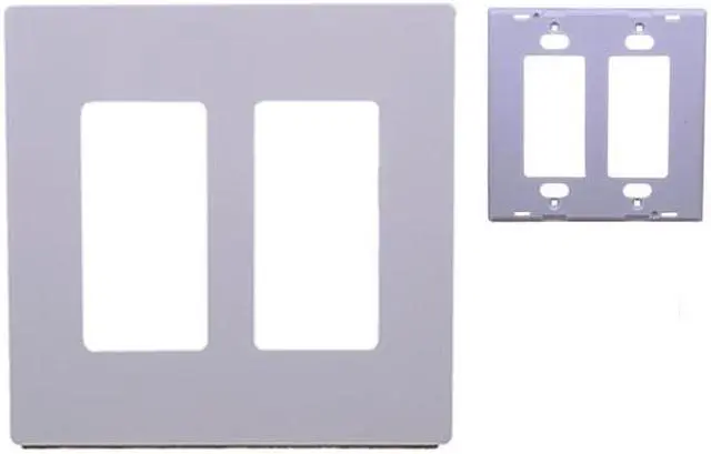 Alt view image 4 of 5 - 10X White 2-Gang Screwles Decora Wall Plate Cover w/ 2-Port Keystone Jack Insert