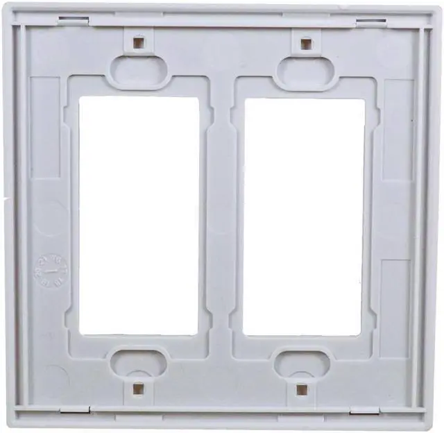 Alt view image 5 of 6 - 2-Gang Screwless Decorator Wall Plates GFCI Rocker Switch Outlet White (Pair)