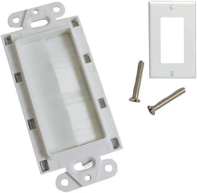 Alt view image 5 of 5 - White Plastic Single Gang Decora Style Home Office Wall Face Plate 1-Gang (1/pk)
