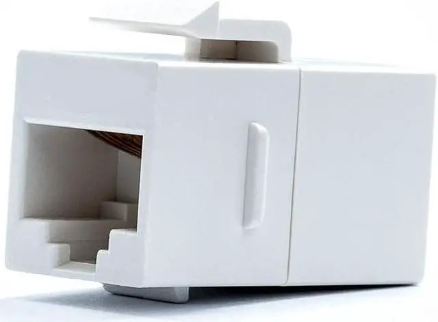 Alt view image 4 of 4 - White RJ45 Female to Female UTP CAT5e CAT6 Keystone Jack Inline Coupler (1/pack)