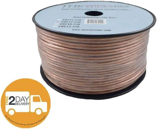 Alt view image 5 of 7 - Car Home Audio Speaker Wire Transparent Clear Cable 12AWG 250ft 12/2 Gauge