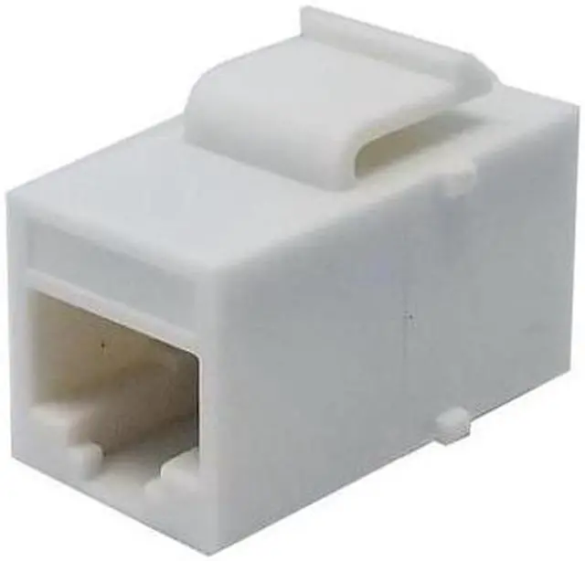 Alt view image 4 of 4 - White RJ45 Female to Female UTP CAT5e CAT6 Keystone Jack Inline Coupler (5/pack)