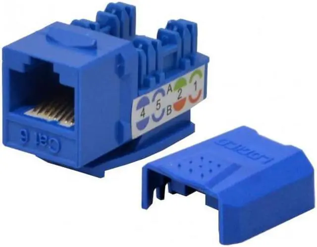Alt view image 4 of 10 - CAT6 Blue Network Ethernet 110 Punchdown 8P8C Keystone Jack (10/pack)
