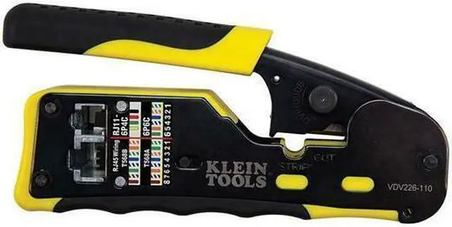 Alt view image 7 of 20 - KLEIN TOOLS VDV226-110 6 3/32 in Ratchet Crimper CAT3, CAT6/6A