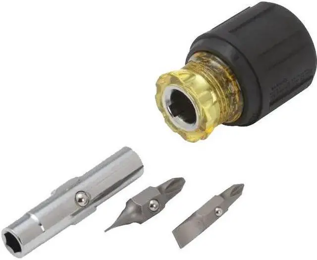 Alt view image 5 of 5 - Klein Tools 32561 Stubby Screwdriver Nut Driver 6-in-1 Multi-Bit Tool