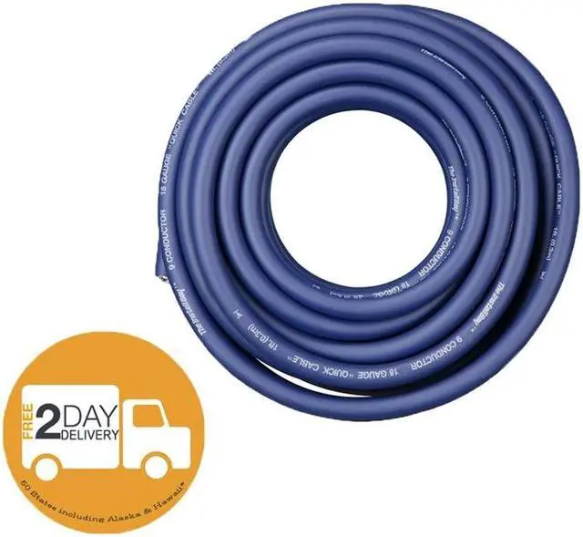 Alt view image 3 of 3 - 20ft 18 AWG Multi 9 Conductor Blue Speed Wire 18 Gauge Copper Stranded Cable