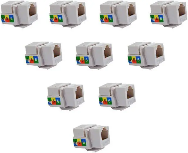 Alt view image 4 of 4 - 6P6C White RJ11 CAT3 Telephone Network Keystone Jack Insert for Wall Plate 10/pk