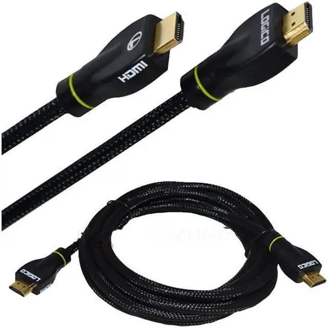 Alt view image 7 of 7 - Logico 1080p / 4K HDTV PC Blu-Ray High Speed HDMI Black Cable 3D Support w/ Ethernet