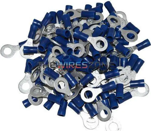 Alt view image 5 of 5 - Install Bay BVRT14 Blue Vinyl 16/14 Gauge 1/4' Insulated Ring Terminal (100/pk)