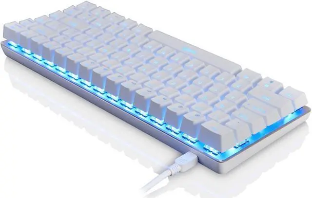 Alt view image 4 of 5 - Qisan Gaming Keyboard Mechanical Wired Keyboard Blue Switch Backlight keyboard 82-Keys Extreme Simple Design