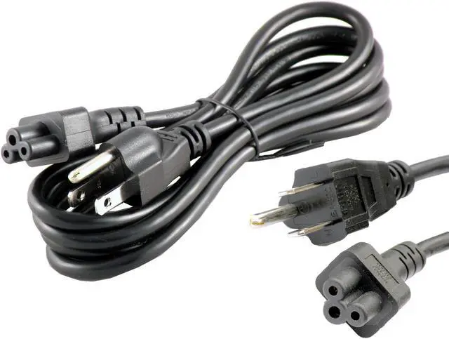 Main image of iTEKIRO 6 ft 3-Prong AC Power Cord for Laptop Computers, Monitors; NEMA 5-15P Male to IEC320 C5 Female (3-Slot Cloverleaf / Mickey Mouse Plug); UL Listed