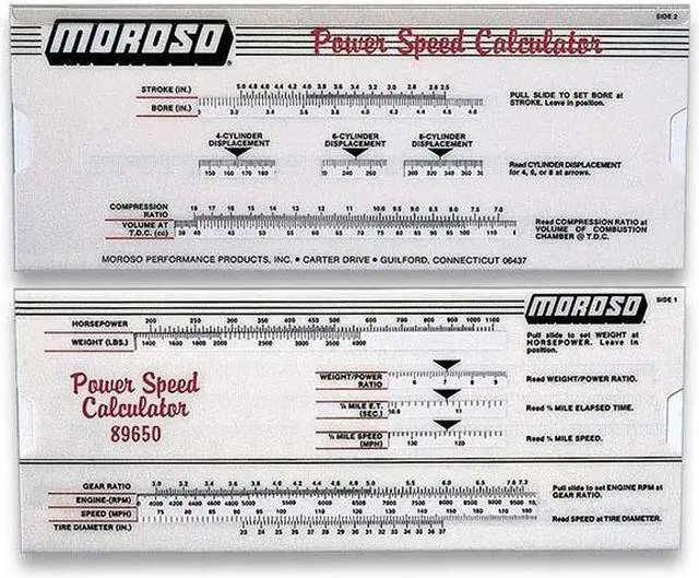 Alt view image 4 of 9 - Moroso Performance Power Speed Calculator