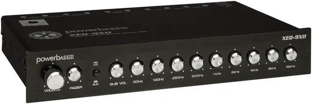 Main image of PowerBass XEQ-9XO 9 Band Active Equalizer Pre-Amp w/Subwoofer Control 1/2 Din