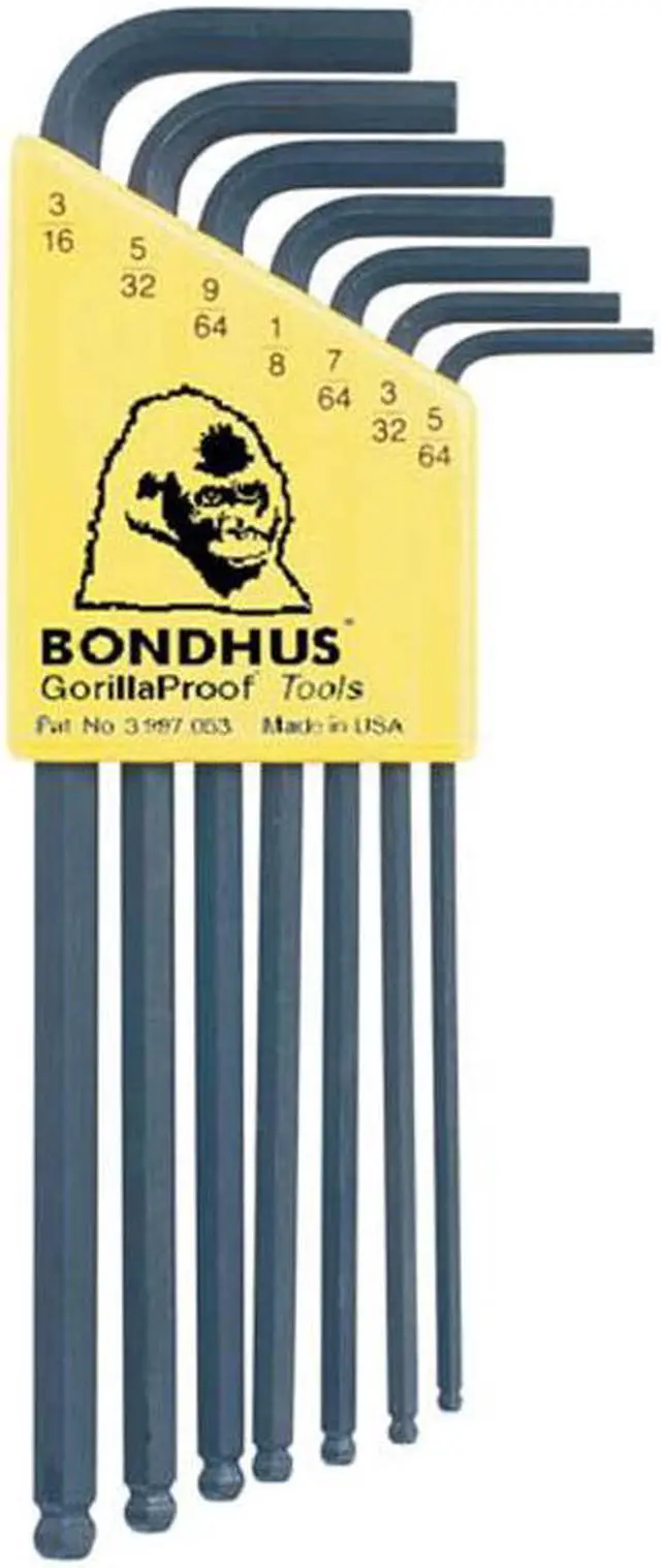 Alt view image 2 of 7 - 10945 7pc Ball Driver L-Wrench Set Standard BONR1511 BONDHUS