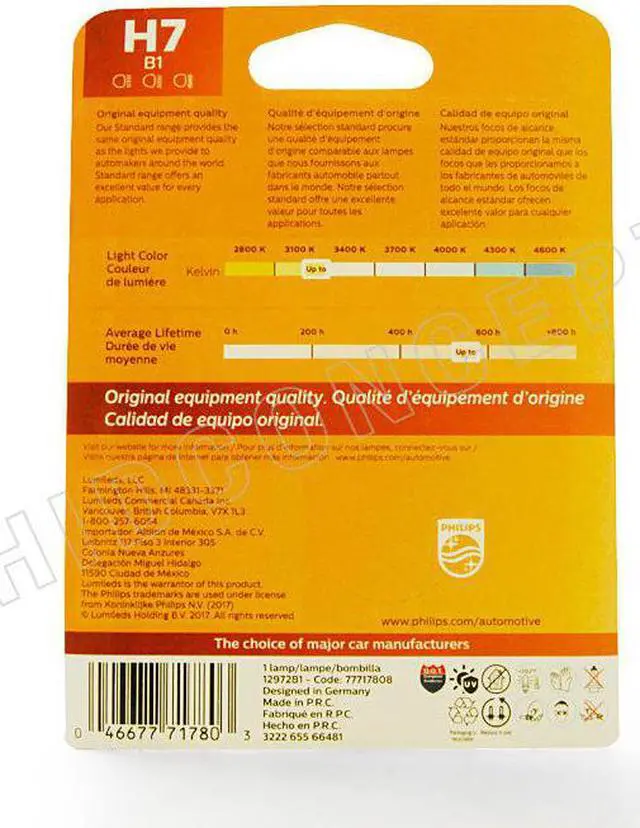 Alt view image 4 of 5 - Philips H7 Standard Headlight Bulb, Pack of 1