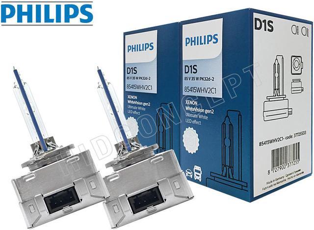 D1S - Philips HID White Vision 5000K 85415WHV2C1 Bulbs (Pack of 2) 